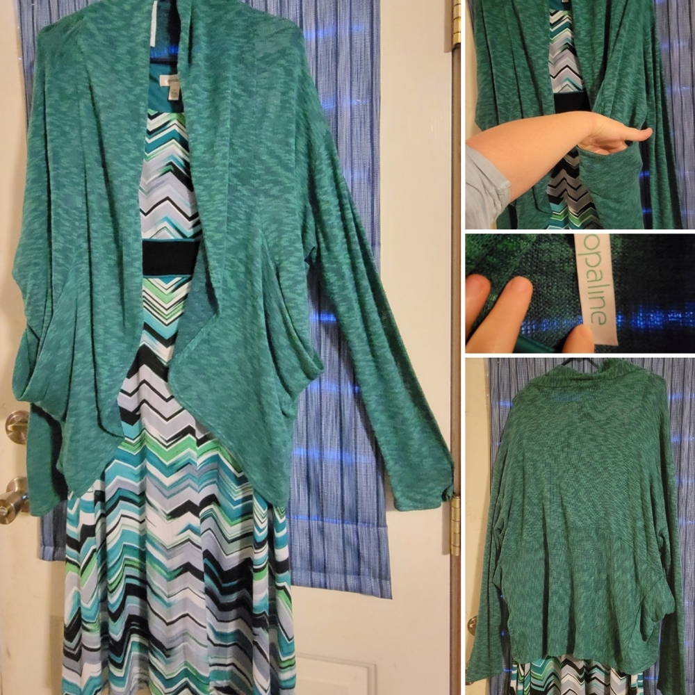 Opaline XL, Long Sleeve, open cardigan with pockets